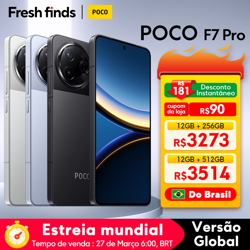 POCO F7 Pro Versão Global Smartphone NFC Snapdragon®8 Gen 3 6000mAh 6,67 "Display AMOLED 2K 90W HyperCharge 5G