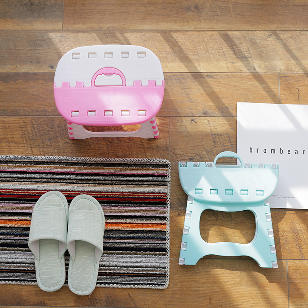 Plastic Folding Step Stool Portable Stool for Kids Home Bathroom Garden Kitchen Livingroom (Pink)