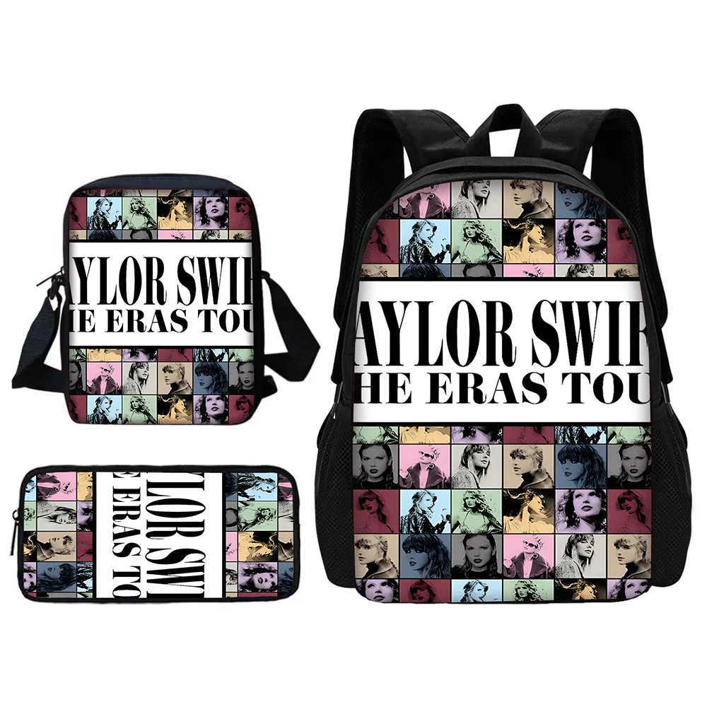 Sänger Kind T-Taylors Schulrucksack mit Umhängetasche Bleistiftbeutel Schultaschen für Jungen S-Swifts Mädchen Bestes Geschenk