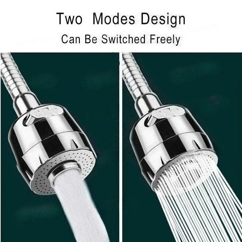 360 Degree Rotatable 2/3 Mode Faucet Extender Water Saving Bubbler Nozzle Adapter for Kitchen & Bathroom Home Faucet Accessories
