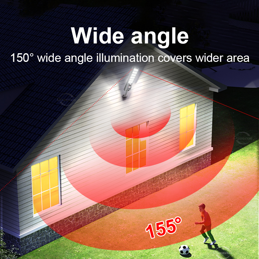 600W 20000LM Grande luce solare per lampada solare esterna Luce solare Sensore di movimento Luce Telecomando Impermeabile Lampada da parete per strada