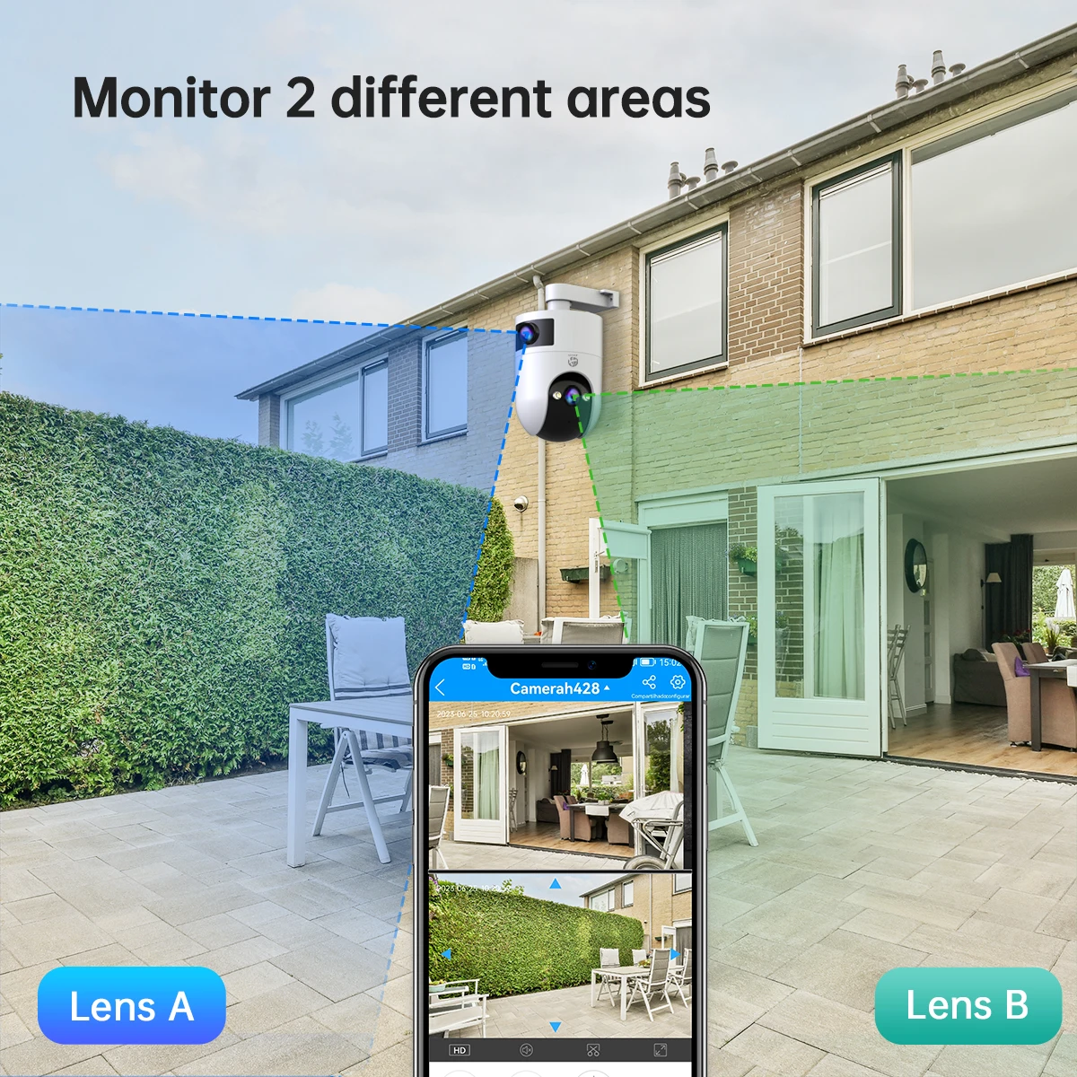 JOOAN 4K 야외 WiFi 감시 카메라 듀얼 렌즈 외부 5G Wifi IP 카메라 자동 추적 보안 PTZ 캠 CCTV 오디오 비디오