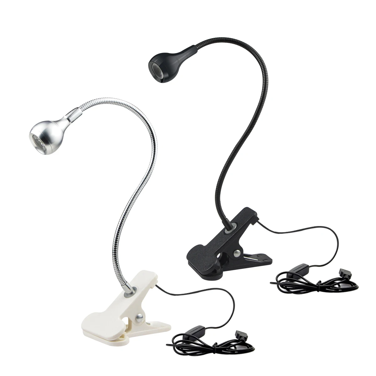 Lámpara de escritorio con clip LED 360 ° Mesa de lectura con cuello de cisne Flexible, luz de lectura para estudio, abrazadera USB para el cuidado de los ojos, iluminación nocturna para libros