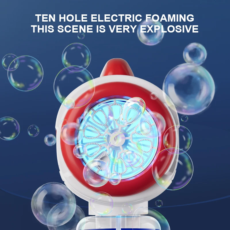 นักบินอวกาศอวกาศอัตโนมัติ Bubble Gun Rocket Bubbles เครื่องเป่าลมอัตโนมัติ Bubble Liquid ของเล่นสําหรับเด็ก Bubble ของขวัญ