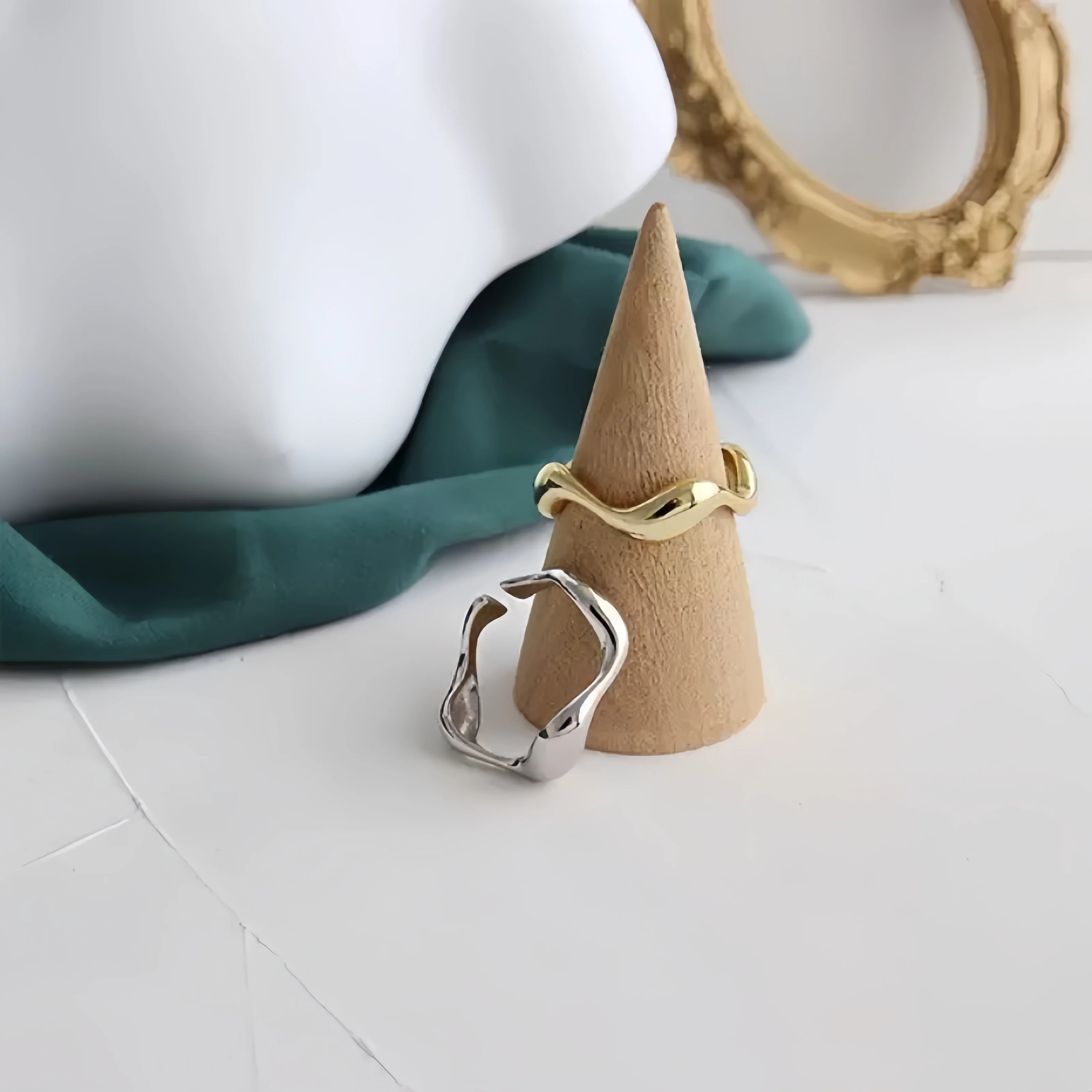 1 pezzo di anello da donna con apertura a linea irregolare geometrica minimalista retrò alla moda, adatto per ragazzi alla moda e affascinanti