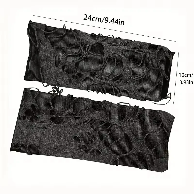 Nova venda quente moda simples gótico luvas sem dedos unisex rasgo design elástico para preparação de festa e durável