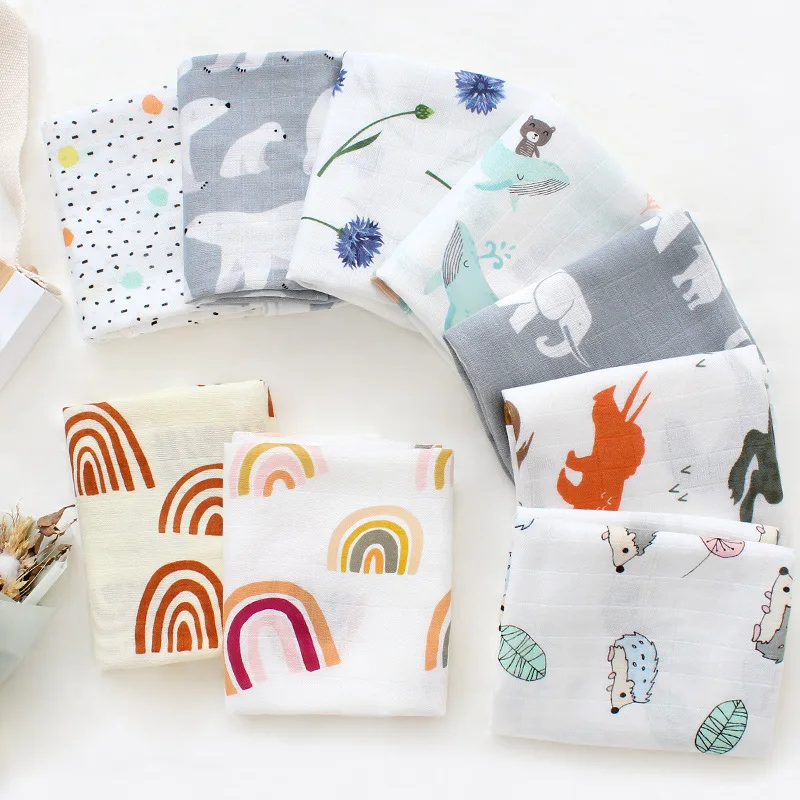60x60cm Musselin Pailletten Swaddle Baby Handtücher Schal Swaddle Badetuch Neugeborenen Taschentuch Baden Füttern Gesicht Waschlappen Wischen