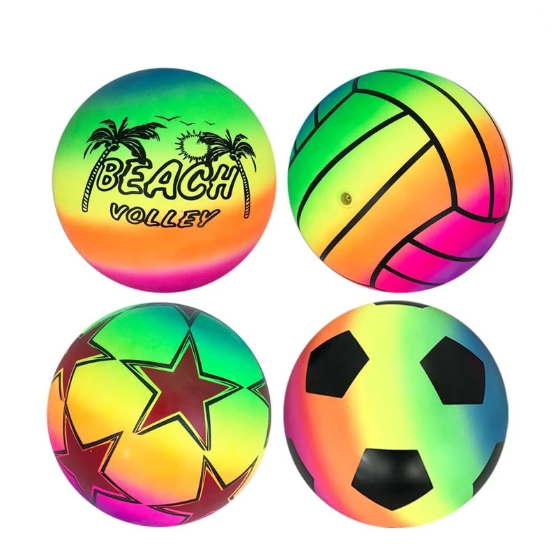 Juguetes de pelota de arcoíris respetuosos con el medio ambiente, regalos de fiesta para niños, juegos de interior y exterior, deportes, pelota de cuero suave y elástica