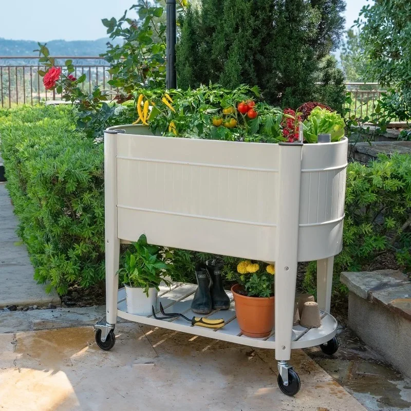 Raised Garden Bed with Legs, 40×20×37 in, Planter Box with EnGrow™ TrueSoil™ Technology for Vegetables