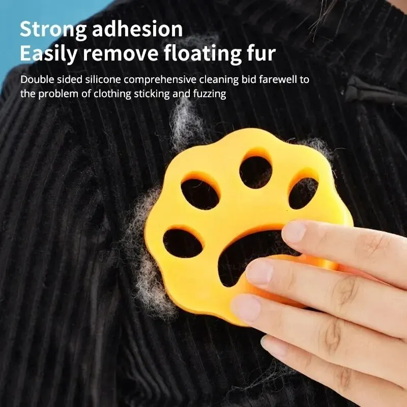 Cat Claw ซิลิโคนผม Remover 4pcs เครื่องซักผ้าเสื้อผ้าฝุ่นผม Double-Sided ล้างทําความสะอาดได้เครื่องมือ