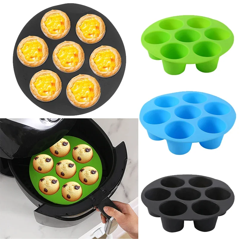 Friteuse à Air, Cage à frire, plat de cuisson, plateau, accessoires de Pot, moule à muffins à gâteau en Silicone, outil de fournitures de cuisine simples à faire soi-même