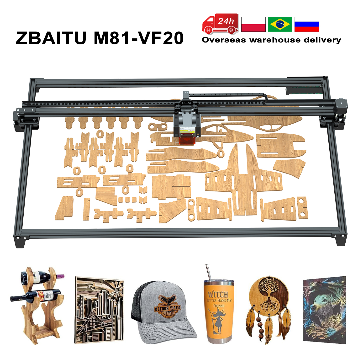 Zbaitu CNC WiFi Laser Graveur Cutter Schneiden Graviermaschine Router Lightburn Grbl Handysteuerung