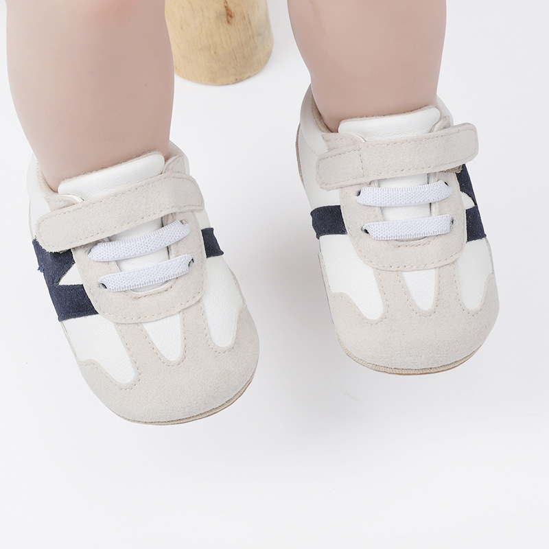 Chaussures en daim anti-aldes pour bébé, nouveau-né, 0-1 an, mode sportive polyvalente, style patchwork, couleur douce, astronomique
