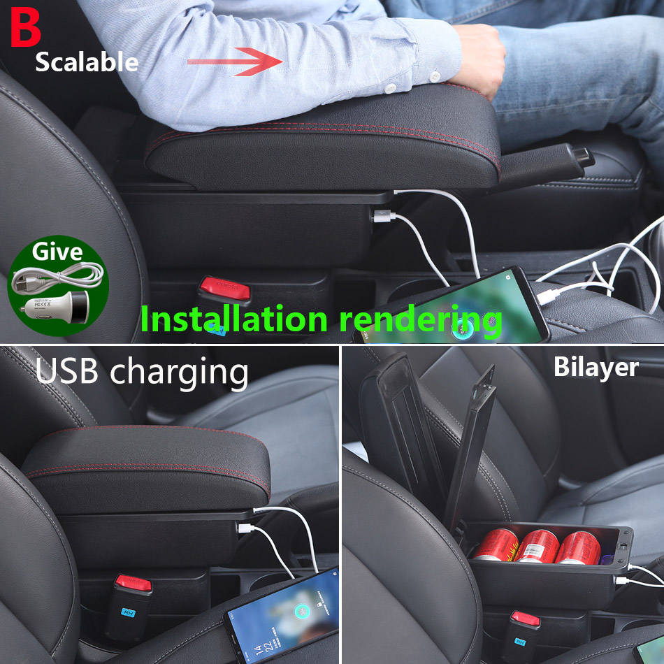 フォルクスワーゲンポロアームレスト新 VW ポロ Mk5 6R ヴェント車のアームレストボックスインテリア部品収納ボックスカーアクセサリー 2012-2018USB