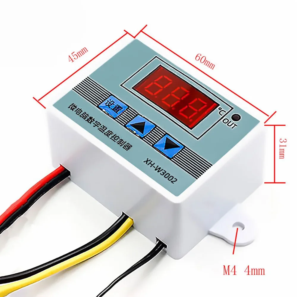 Digital LED Controlador de Temperatura, Termostato, Interruptor de Controle, Sonda com Sensor Impermeável, 10A, XH-W3002, 220V, 12V