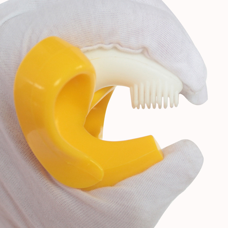 Banana bebê mordedor seguro toddle mordedor silicone bpa livre banana dentição anel mastigar cuidados dentários toot formação banana escova de dentes