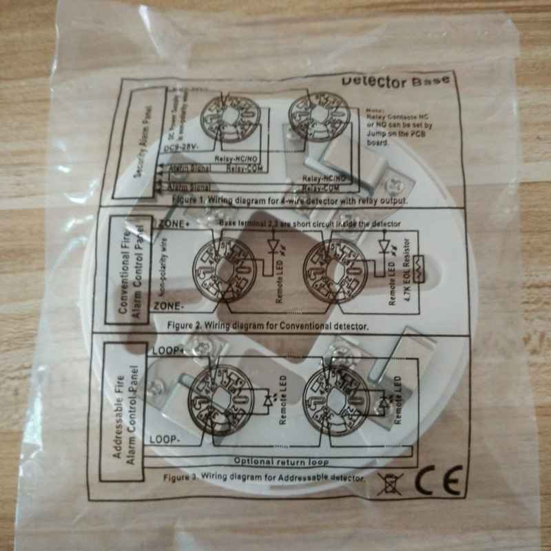 4สาย Conventional Smoke & Heat Detector Multi เซ็นเซอร์รีเลย์เอาต์พุตควันความร้อนผสมนาฬิกาปลุก