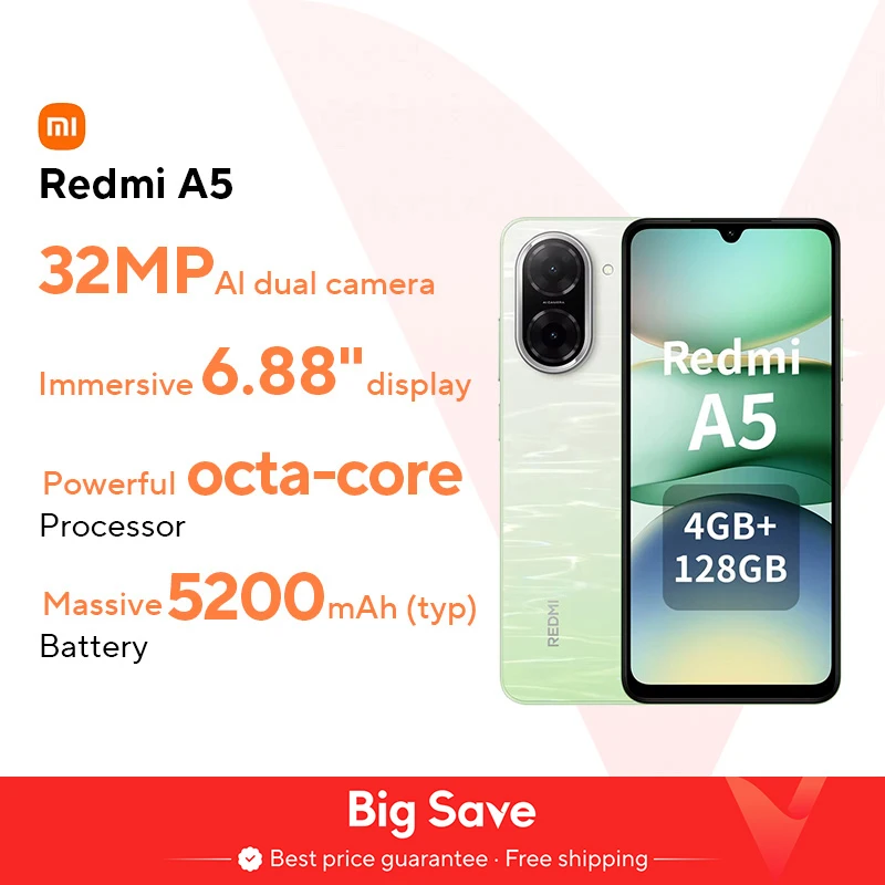 Xiaomi Redmi A3 Versione globale Smartphone Mediatek Helio G36 Schermo HD da 6,71 pollici Doppia fotocamera Batteria da 5000 mAh Carica rapida da 10 W