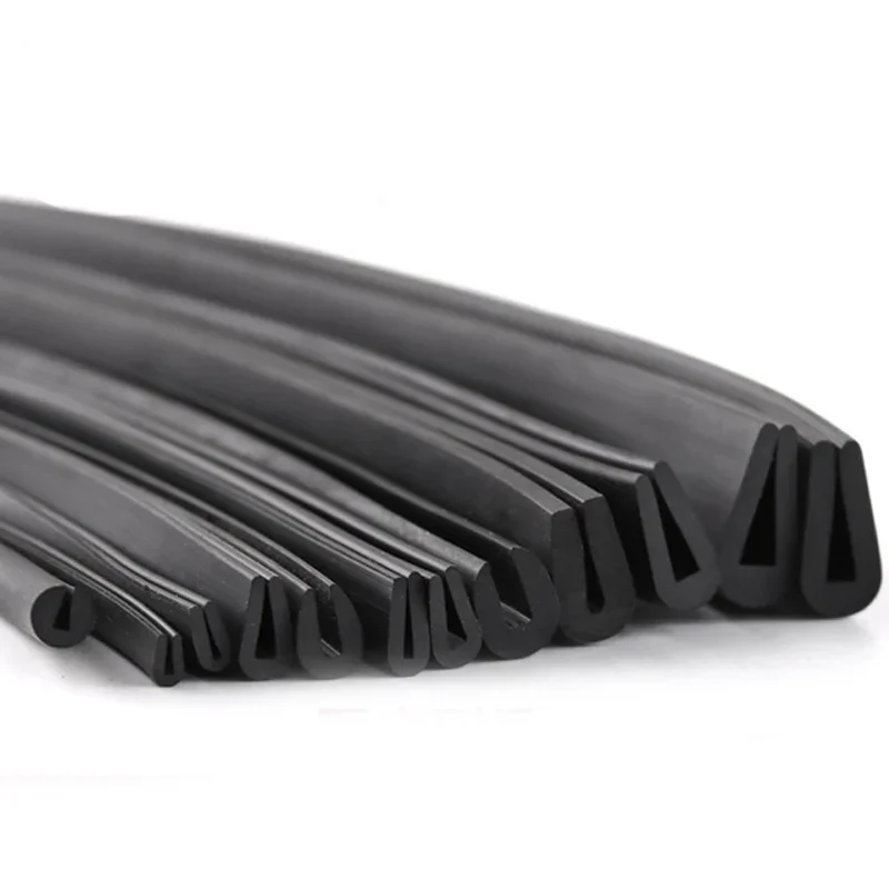 2/5/10 Meters Black Rubber Edge Strip U Section Anti Oil Seal Edge Shield Encloser Inner Width 0.5-10mm High 5-15mm