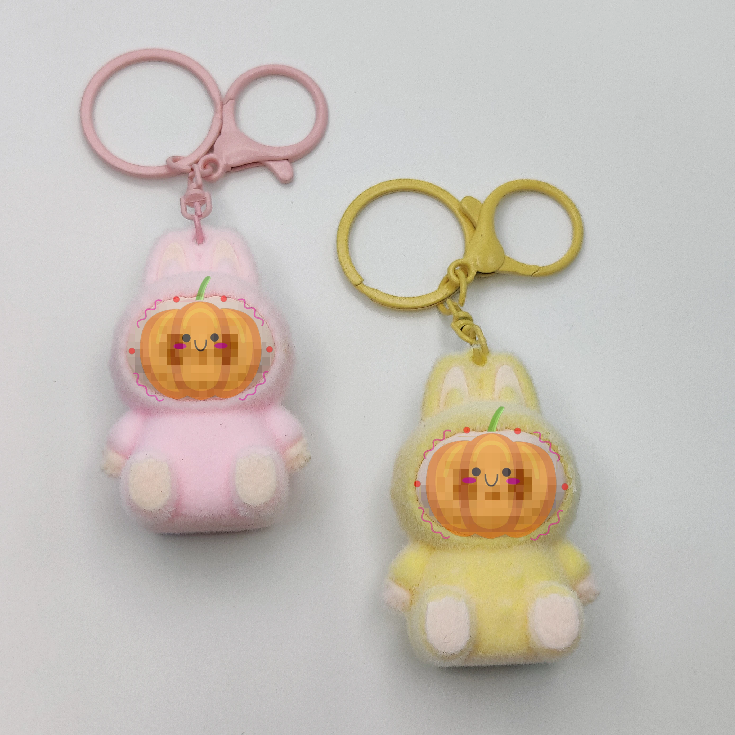 1PC portachiavi bambola di peluche giocattolo in PVC accessori per telefono ciondolo borsa fascino portachiavi per auto portachiavi bambola carina colori caramelle colorate