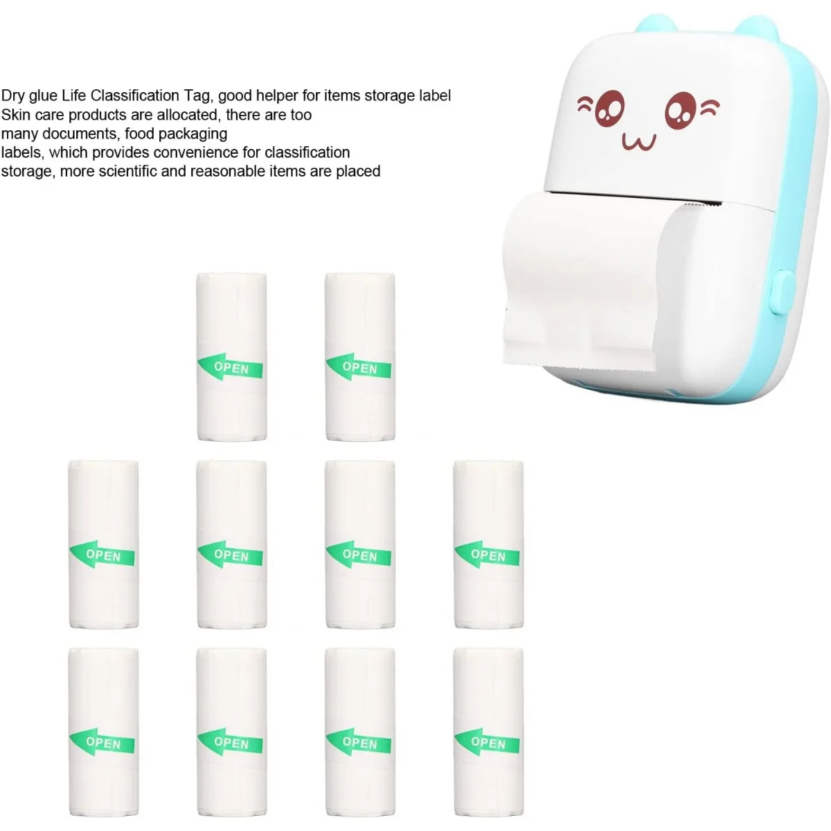 10 Stück Mini-Druckerpapier für Peripage, selbstklebendes Thermopapier, bedruckbares Aufkleberpapier für Taschen-Thermodrucker