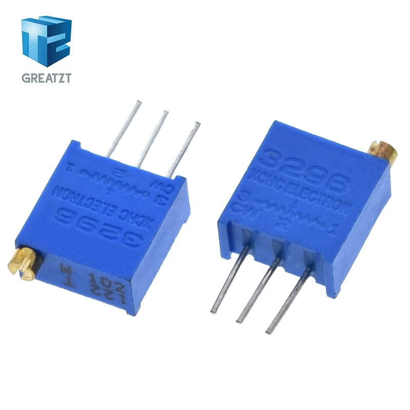 GREATZT 10 шт. 3296 Вт 1k 2k 5k 10k 20k 50k 100k 200k 500k 1M 1ohm триммер триммер тип потенциометра для Arduino