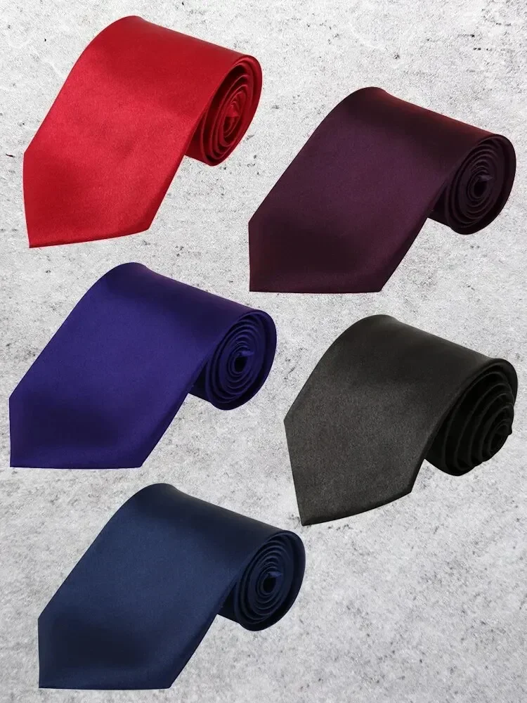 Corbata sencilla Formal para hombre y accesorios, cuello falso, negocios de boda, color sólido, material de poliéster Multicolor simple y2k