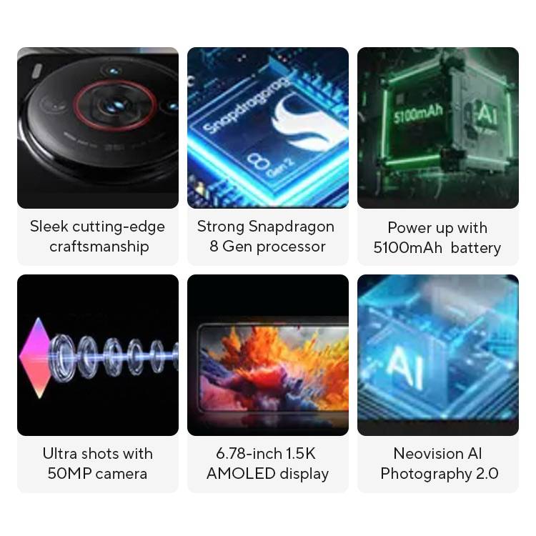 Nubia Z60S Pro Global Version 5G Smartphone Snapdragon 8 Gen 2 MyOS 14.0 120Hz 6,78-calowy ekran AMOLED 50M+50M+8M 5100mAh NFC
