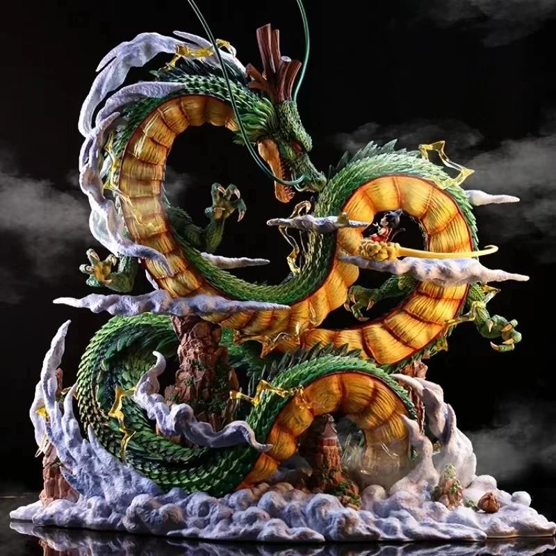 Figura de Anime de Dragon Ball Shenron, figura de Goku y Shenron, modelo de estatua de Pvc, muñeca de colección, juguete para habitación, regalos, 24cm