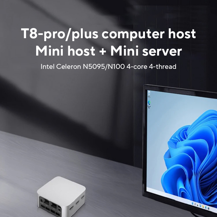 FIREBAT T8 Pro Plus Mini PC Intel Celeron N5095 N100 Komputer stacjonarny do gier 8GB 16GB 256GB 512GB DDR4 DDR5 WIFI5 BT4.2