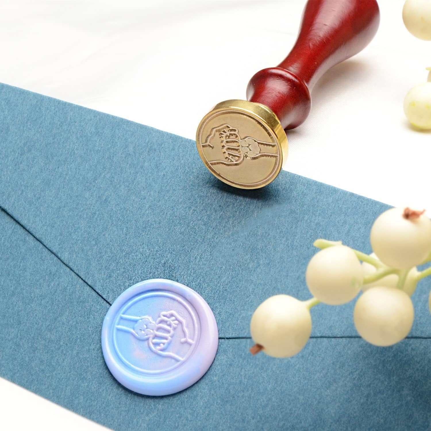 Animal Patterns Sealing Wax Stamps Copper Seals and Wooden Hilt, Wax Stamp Kit for wedding, Cards, Envelopes, Gift Packaging