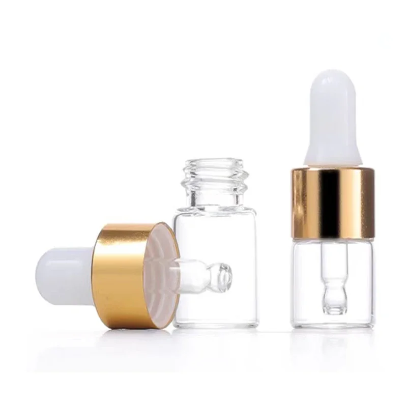 1-5Ml Kính Ống Nhỏ Giọt Chai Thủy Tinh Chai Trống Mắt Ly Đá Chai Tinh Cắt Da Cơ Thể Dầu tincture Chai