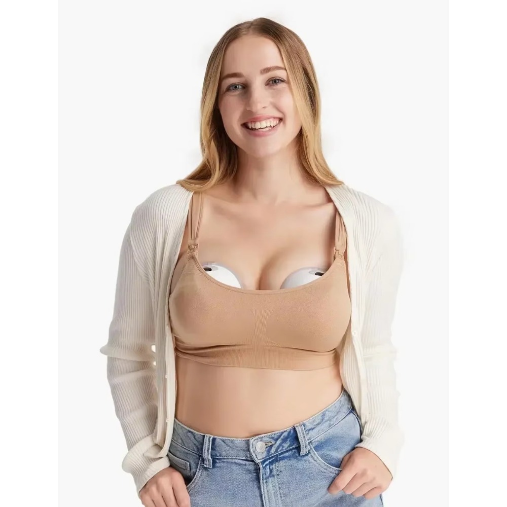 Tragbare, freihändige, tragbare Milchpumpe mit Baby-Mund, doppelt versiegelt, mit 3 Modi, 9-stufige elektrische Milchpumpe