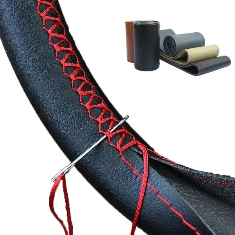 PU Leder Lenkrad Abdeckung Für Auto Flechten Lenkrad Schutz Abdeckungen Anti Scratch Lenkung Zubehör