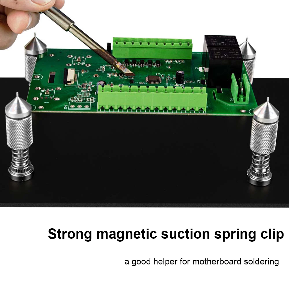 HZY Strong Magnetic ดูดฤดูใบไม้ผลิ CLAMP Universal PCB ผู้ถือ Fixtute Circuit Board ซ่อมอิเล็กทรอนิกส์แพลตฟอร์มเครื่องมือบัดกรี