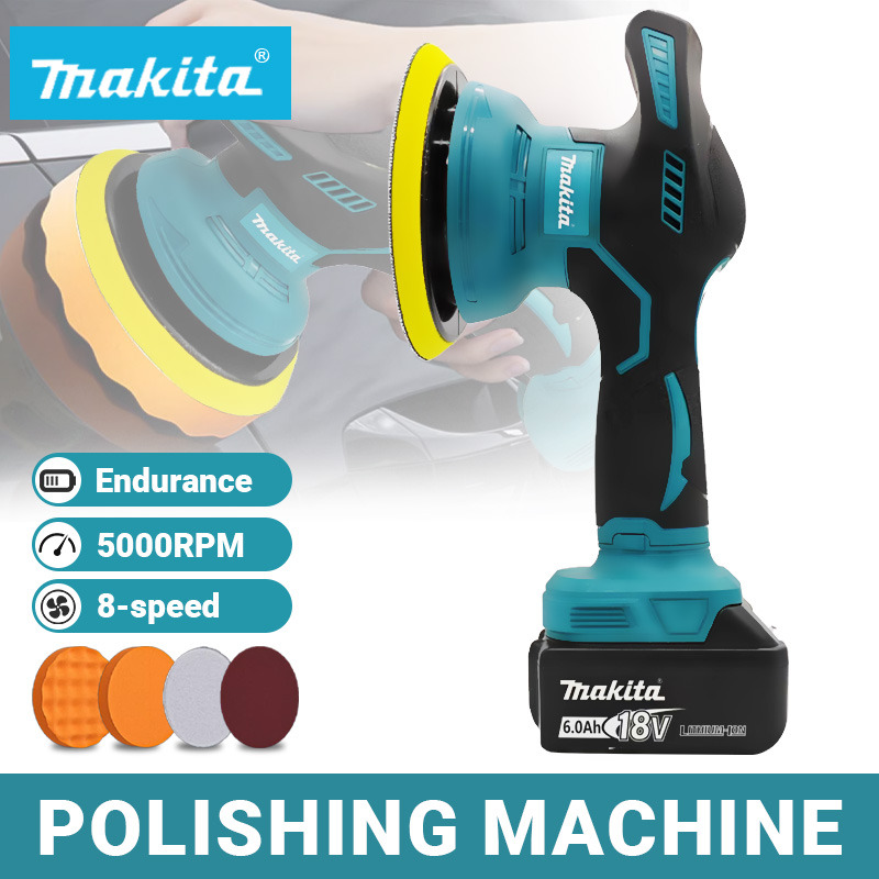 Makita 8 передач цифровой дисплей беспроводной автомобильный полировщик электрический полировщик авто вощеная полировальная машина для Makita 18 В батарея