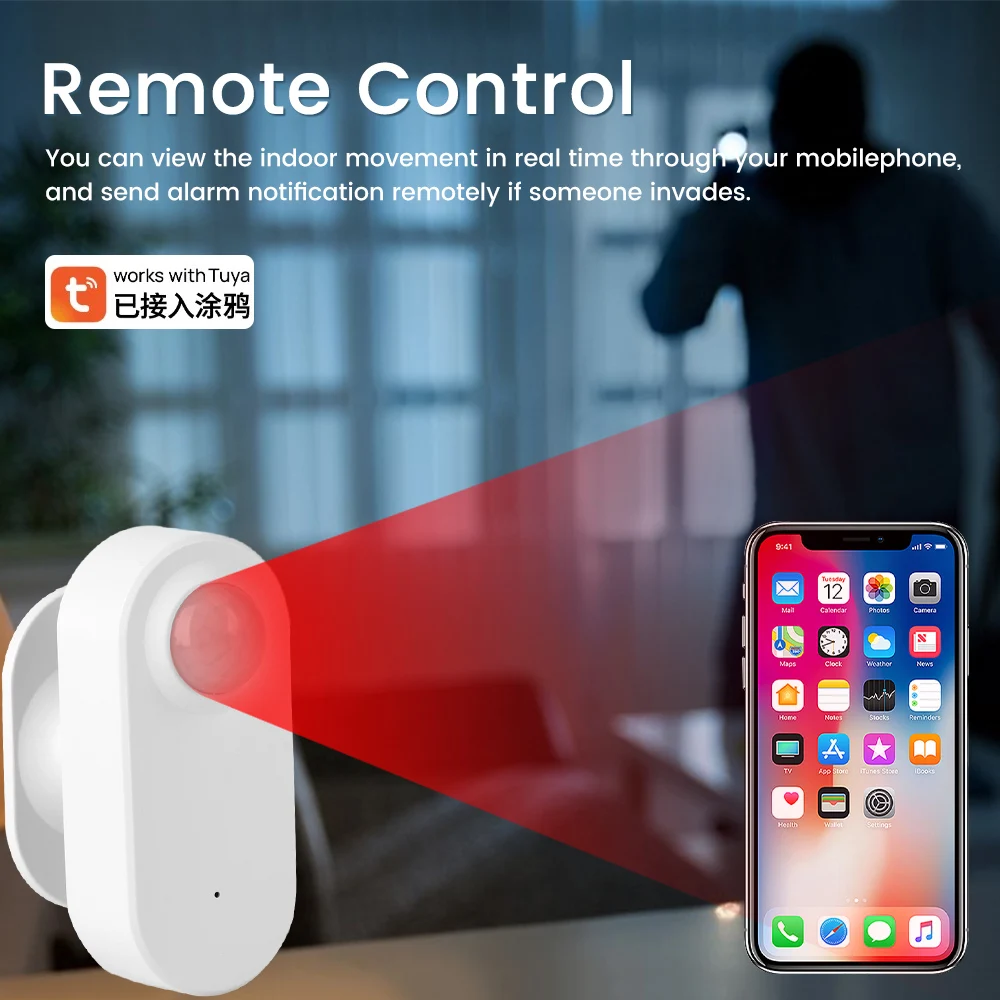 Tuya Zigbee-Detector de presencia humana WiFi, Radar de onda milimétrica/Sensor de movimiento PIR de inducción infrarroja, Control en tiempo Real de aplicaciones