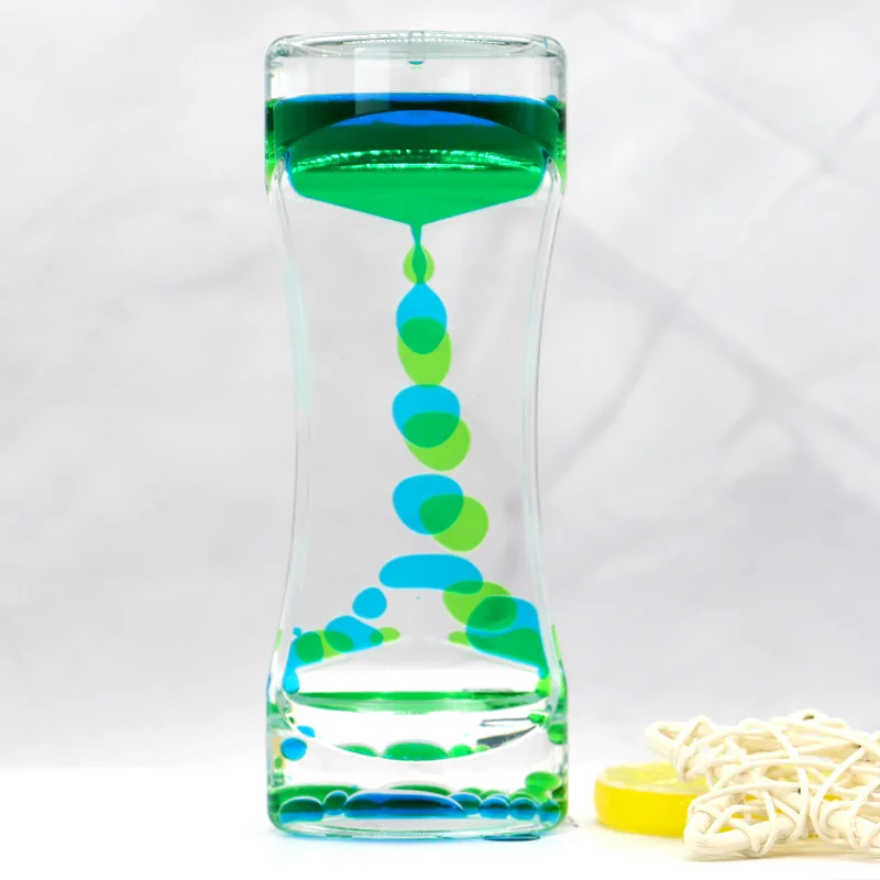 Liquid Motion Bubbler Timer Pack of สีสันนาฬิกาทราย Liquid Bubbler Fidget Sensory ความวิตกกังวลออทิสติกเด็กกิจกรรม Calm Relax