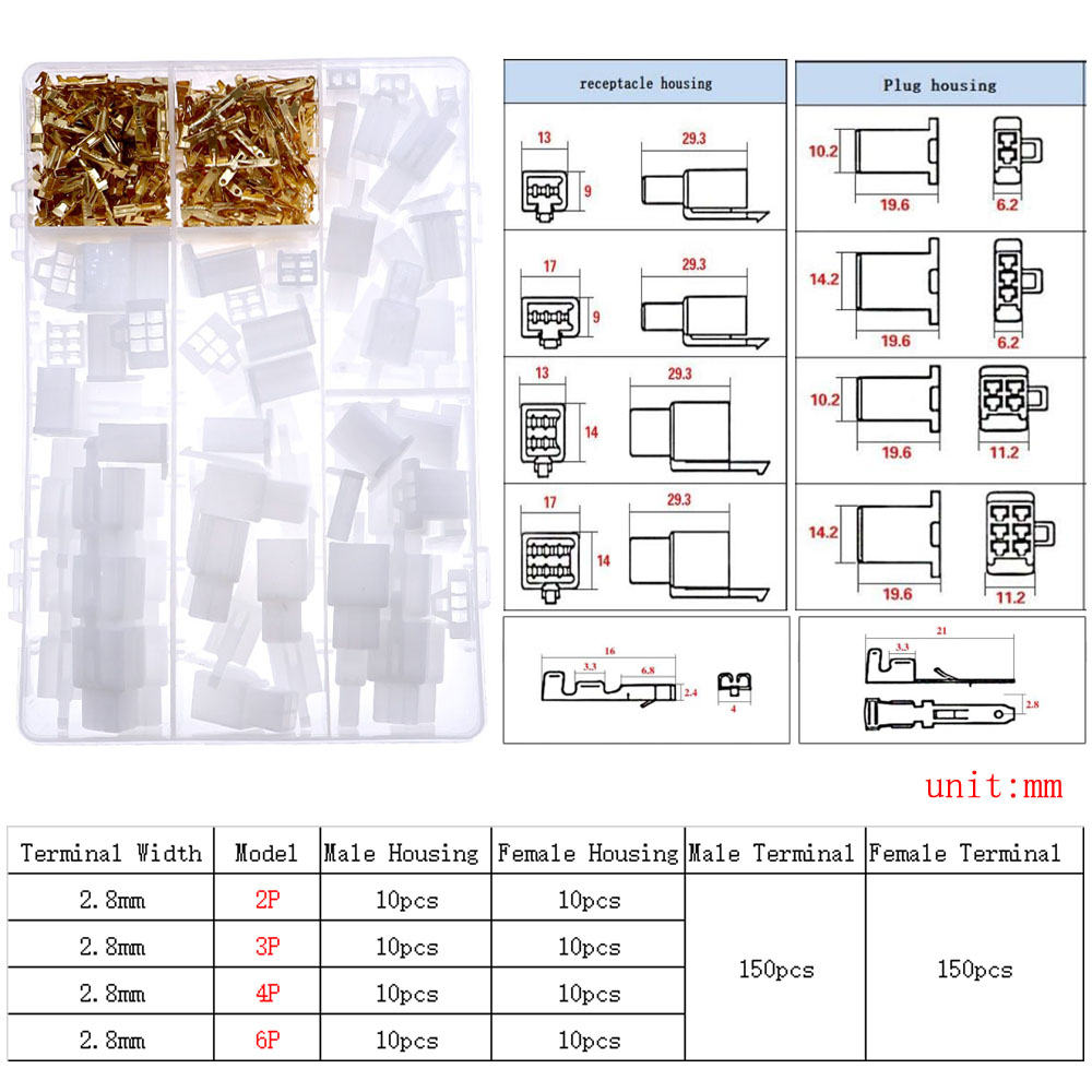 1,25mm PH2.0mm XH2.54mm MX3.0mm VH3.96mm Terminal de paso macho hembra Pin sm Dupont Kit de conector