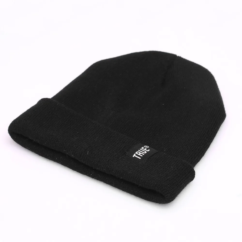 Letter True 10-Farben-Freizeitmützen für Männer und Frauen, modische gestrickte Wintermütze, solide Hip-Hop-Skullies-Mütze, Motorhaube, Unisex-Kappe