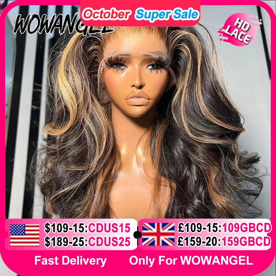 1b27 destaque peruca colorida 13x6 hd laço frontal peruca de cabelo humano 34 polegada onda do corpo derreter pele 13x4 peruca frontal completa cabelo brasileiro