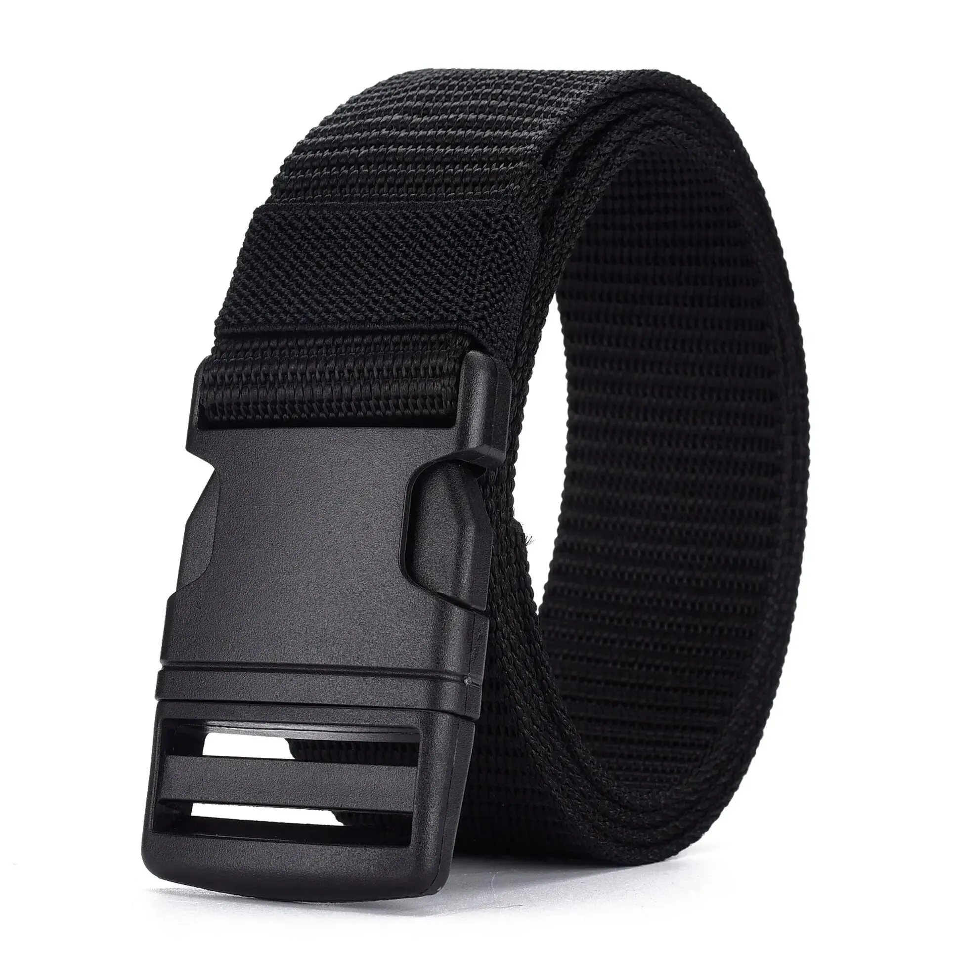 Taktischer Gürtel für Herren – keine Metall-Kunststoffschnalle, robuster Nylon-Canvas-Gewebegürtel, Outdoor-Gürtel in neutraler Farbe, hochwertiges Gurtband