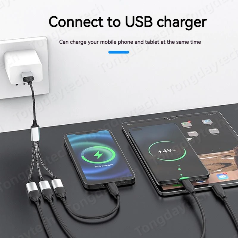 Удлинители концентратора USB типа C, 4-портовый USB-кабель, разветвитель OTG, высокоскоростной адаптер передачи данных, портативный конвертер для ПК, ноутбука Macbook Pro