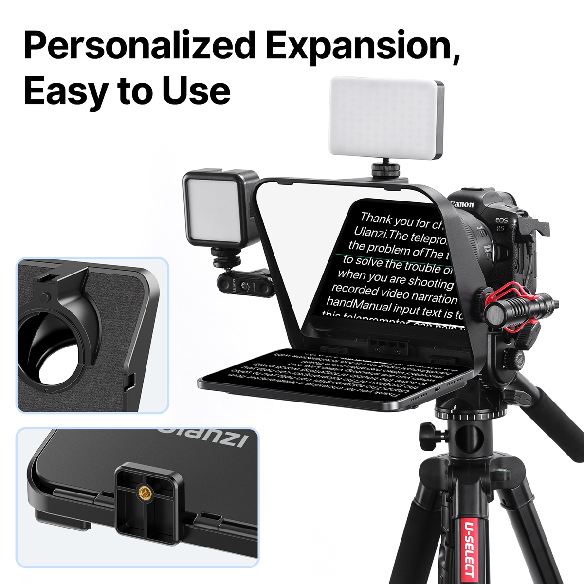 Ulanzi RT02 Universal Teleprompter Prompter DSLR Kamera Smartphone Tablet Laptop Teleprompter Live-Streaming Videoaufzeichnung