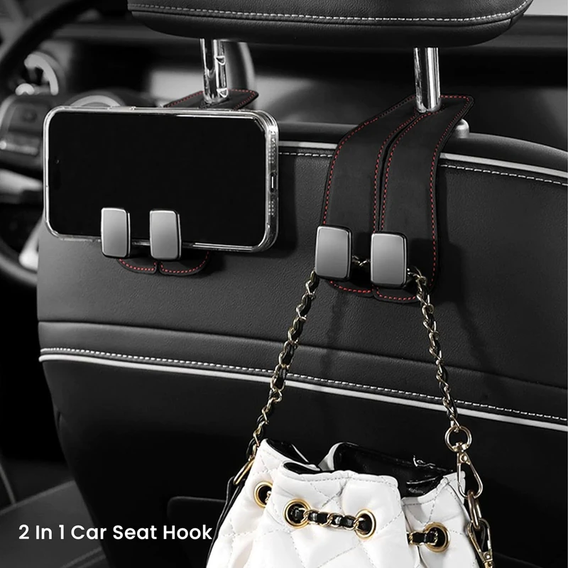 2 in 1 Car Hook For Car Rear Seat Back Hooks Headrest Hanger Clip Universal Double Hooks Holder Storage Car Interior Accessories
