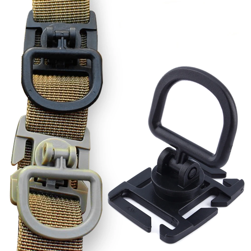 4 Stück 360 Rotation D-Ring Clips Taktische Tasche Zubehör für MOLLE Gurtband Befestigung Rucksäcke D-Ring Grimloc Locking D-Ring