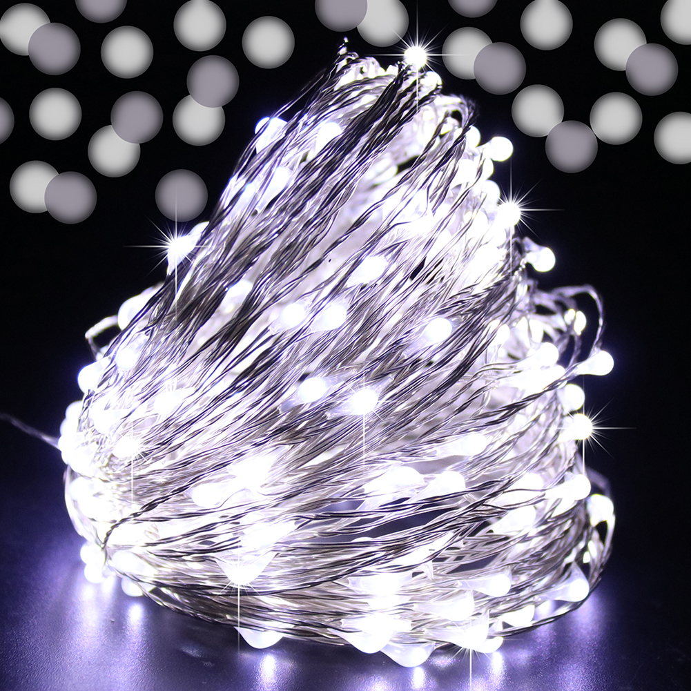 Led Lichterkette Kupferdraht String mit EU Stecker und Schalter 10/20/30/50M 12V Lampe für Weihnachtsbaum Hochzeit Party Dekoration