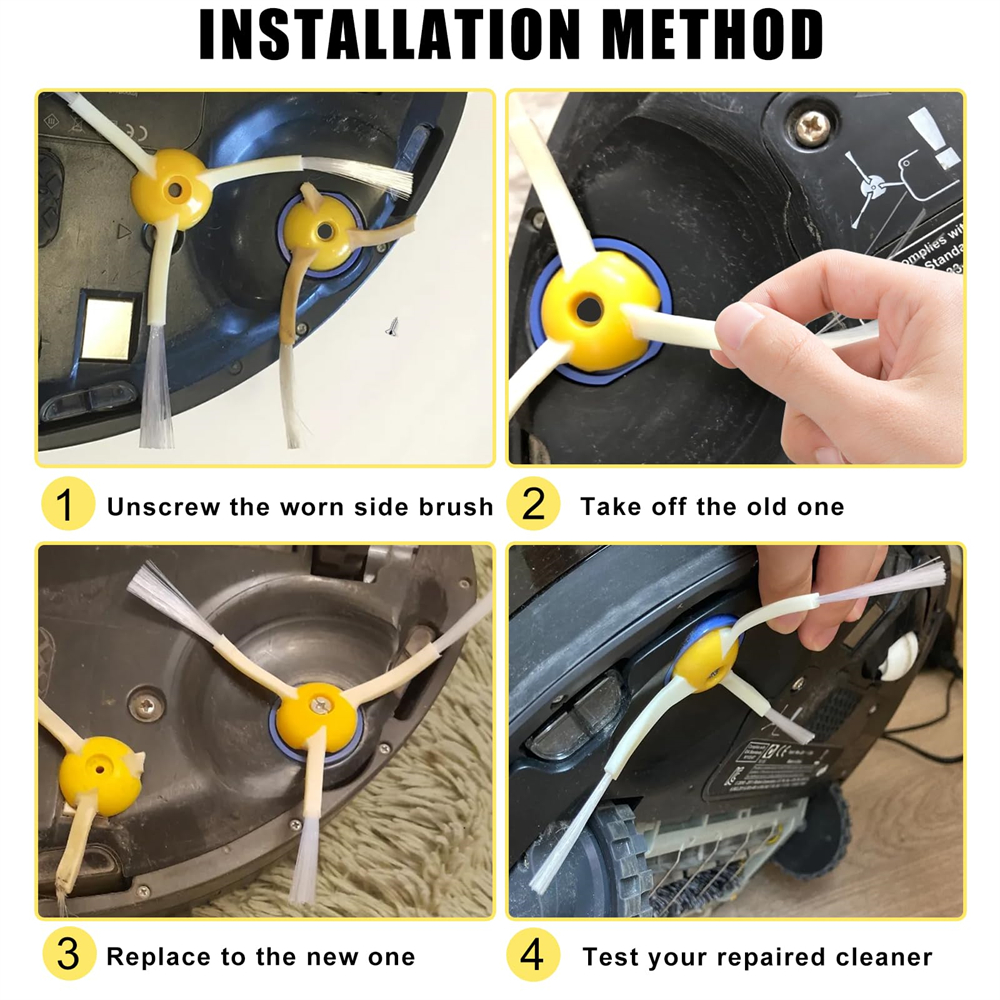 8PCS Side Brush Parts For Robotic Vacuum Cleaner Accessories Filter Roller Brush Edge Home Filter Wheel Replacement Accessories