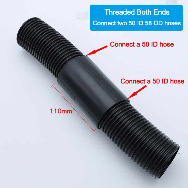 Vacuum Hose Connector Extension Connector Threaded Hose 32/40/50mm Inner Diameter Extension Adapter/Two-Way Connector