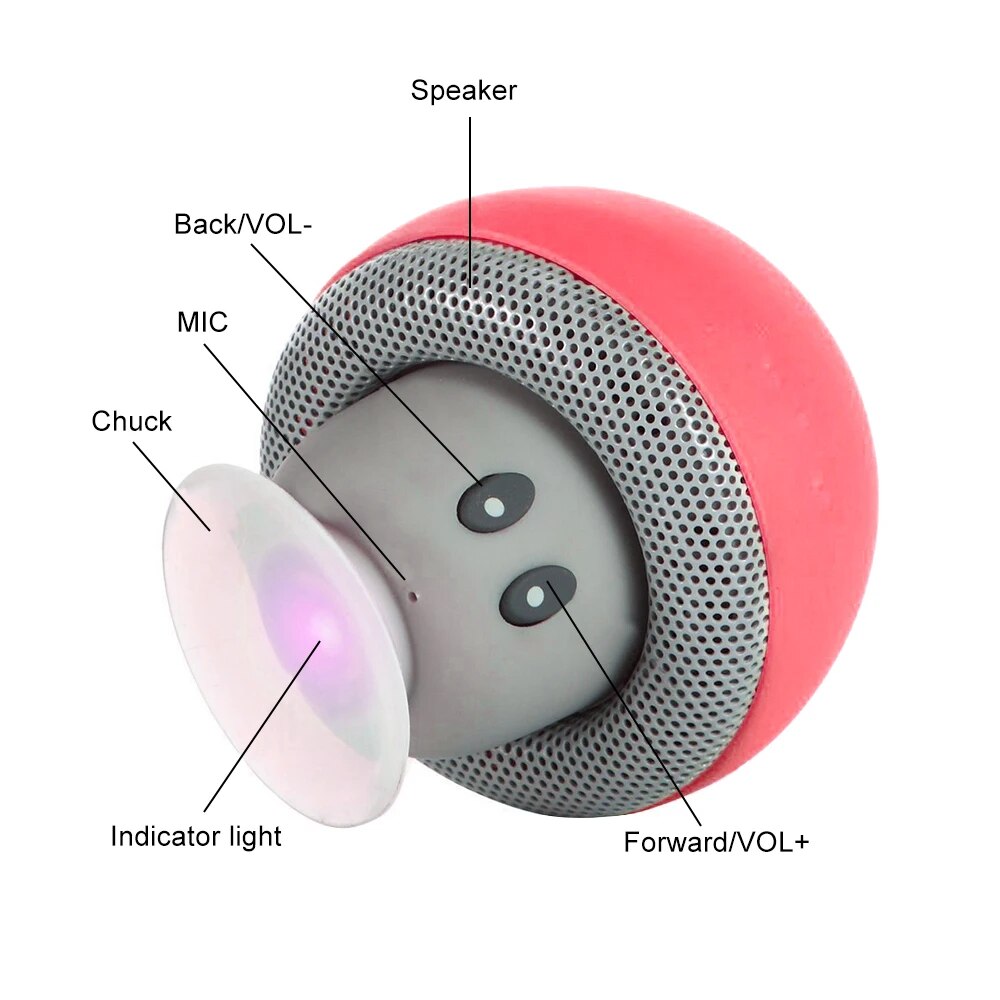 Mini Mushroom Bluetooth-luidspreker - Creatieve mini-zuignap Draagbare slimme luidspreker voor telefoons - Grensoverschrijdend cartooncadeau